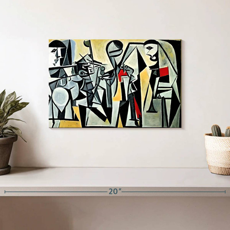 Travailleuses Leisha I - Dans le style de Picasso, H 8 po x l 12 po