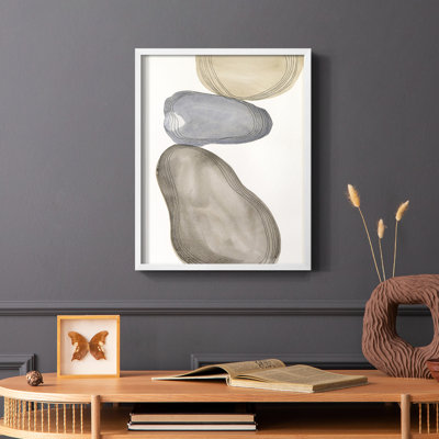 River Rocks Contour II, reproduction encadrée - bois massif
