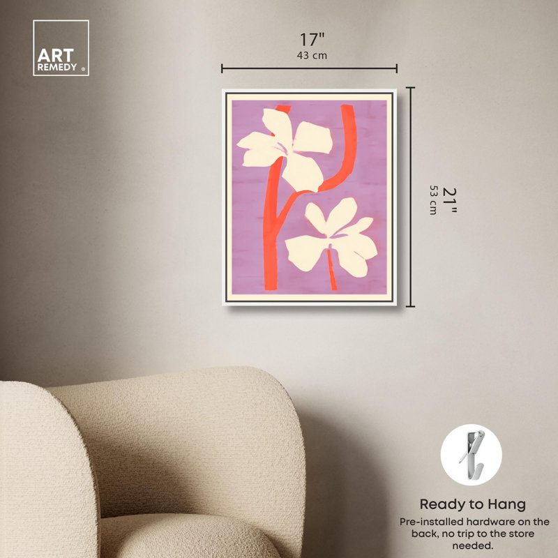 Art mural abstrait Hawaiana, H 21 po x l 17 po, Cadre blanc