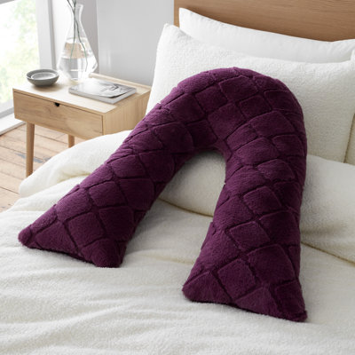 Cosy Diamond Faux Fur V Shaped Sleep Cushion Pillow