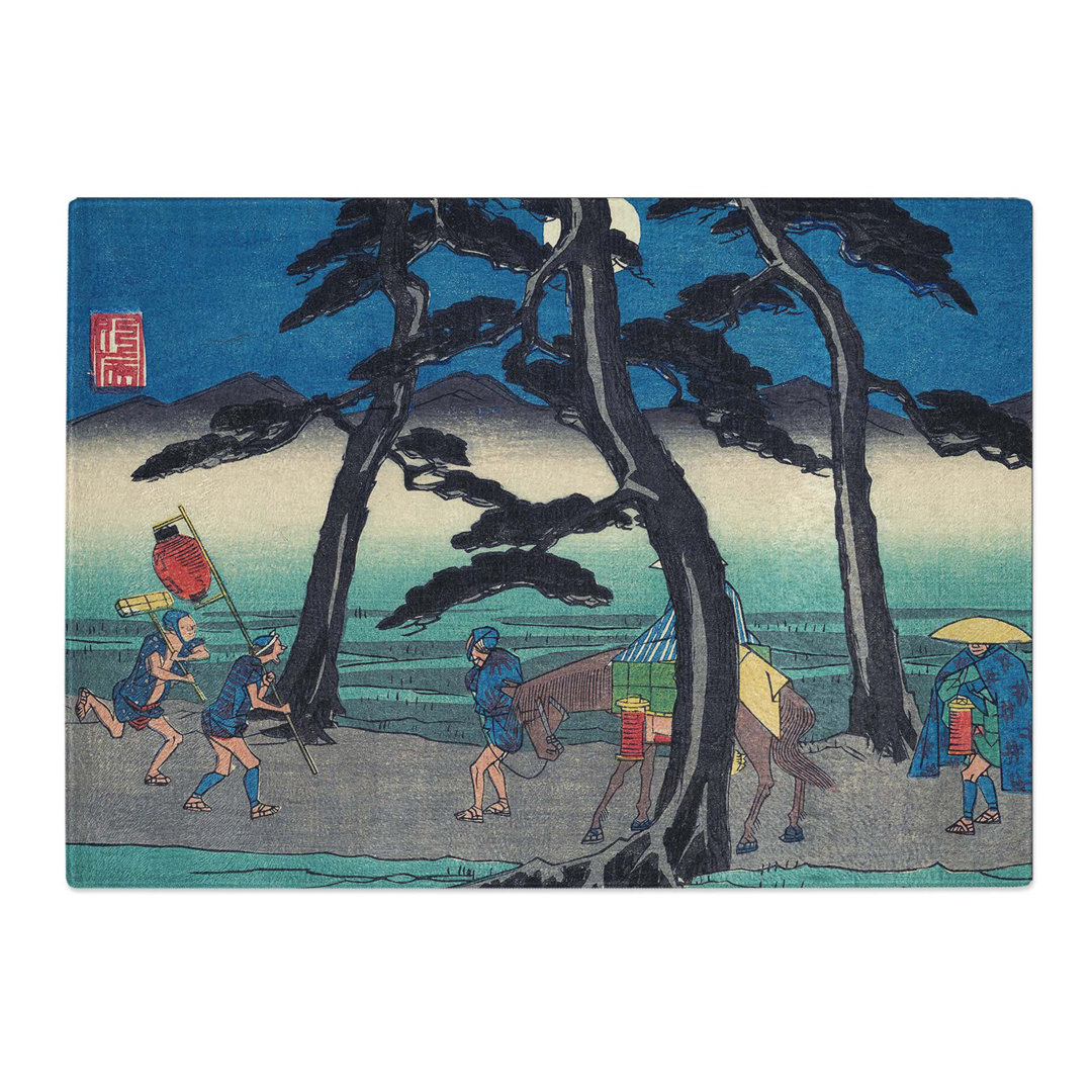 Tempered Glass Akasaka Station by Utagawa Hiroshige Chopping Board
