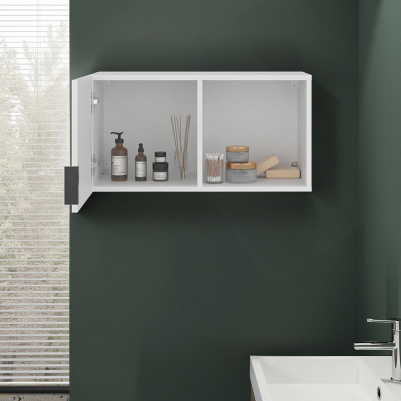 Armoire à pharmacie Roxbury H 26,2 po, 1 porte, 2 tablettes, blanc - Salle de bain