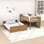 Lit superposé en bois avec tablettes et lumières-978687201-978687200