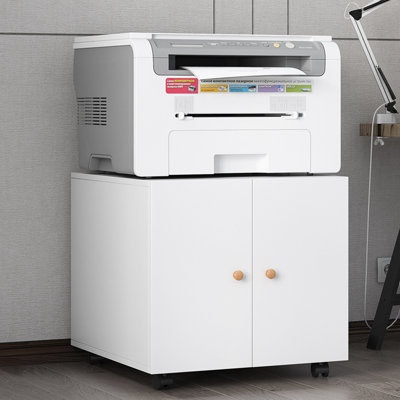 2 Door Steel Copier Stand - Mobile With Smooth Surface And Secure Storage Feature Office Furniture File Cabinet 4 Universal Wheels Extra Space by Ebern Designs