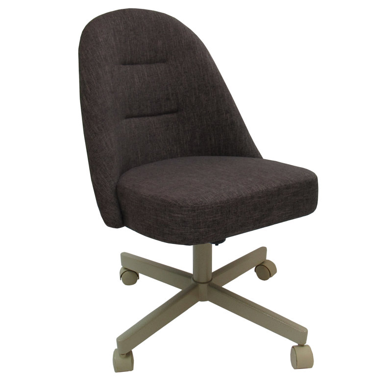 Chaises roulettes en métal Defreitas M-235 - verre craquelé - brun Sanora - beige