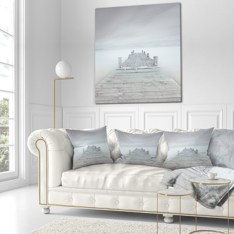 Coussin en bois Seascape, 16 po x 1 po, Coussin décoratif