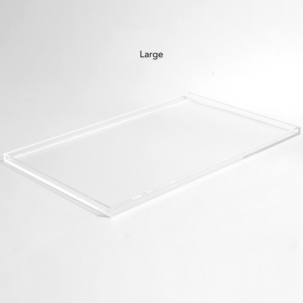 Clear Overflow Feeding Tray, Large, Clear