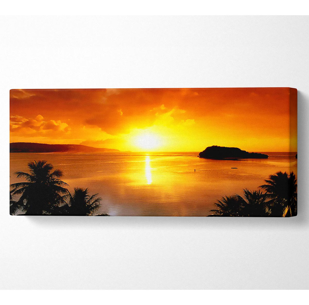 Paradies Sonnenuntergang Panoramaleinwand