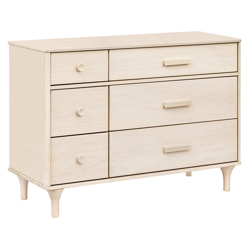 Lolly 6-Drawer Assembled Double Dresser, Washed Natural