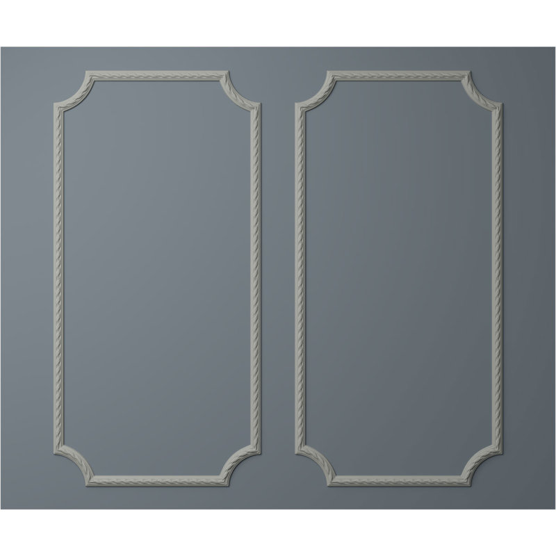 Moulure à panneau de feuilles d'acanthe Reeded, L 24 po x H 48 po, Double