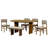 Solid Wood Dining Table Set With Bench - 6-Piece Upholstered Rectangular Dining Room Table Set With Bench-1847791382