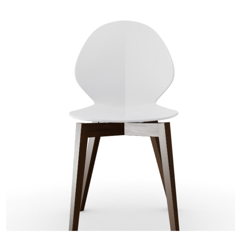 Chaise ergonomique Basil, Blanc optique mat, Fumée