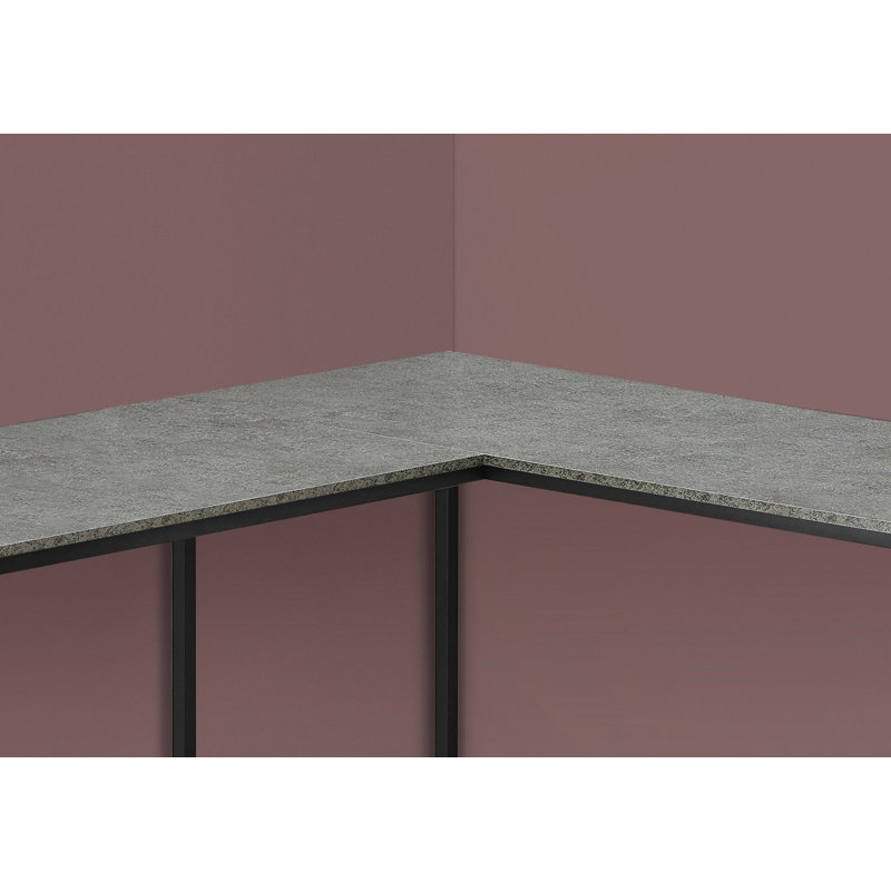 Computer Desk, Home Office, Corner, 58"l, L Shape, Work, Laptop, Laminate, Metal, Contemporary, Modern, Gray/Black