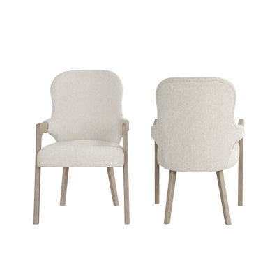 Wigley Wood Dining Arm Chair, Taupe (Set Of 2)