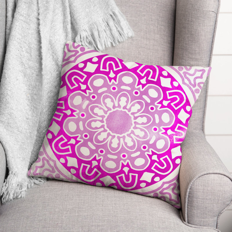 Housse et insert de coussin extérieur d'extérieur, Rose