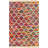 Abstract Handmade Cotton Area Rug in Multi Color - Red-69592718