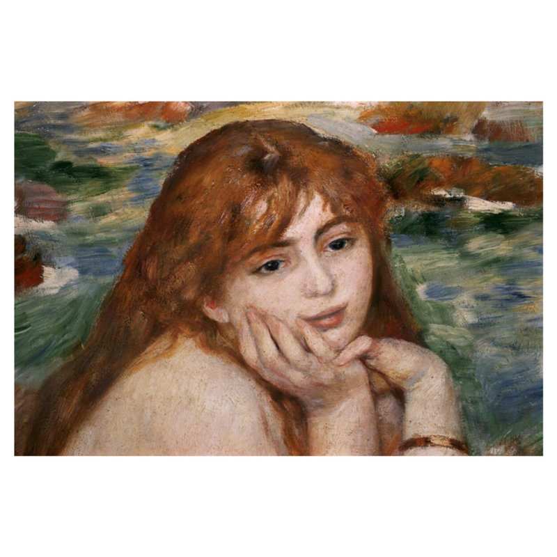 Détail de la tête d'une figure de femme par Pierre-Auguste Renoir - Reproduction giclée, H 32 po x l 40 po