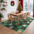 Christmas Living Room Area Rug, Cute Soft Santa Deer Snow Rugs for Nursery Bedroom Large Non Slip Foldable Lightweight Winter Holiday Carpet for Dining Room Playroom-731012958