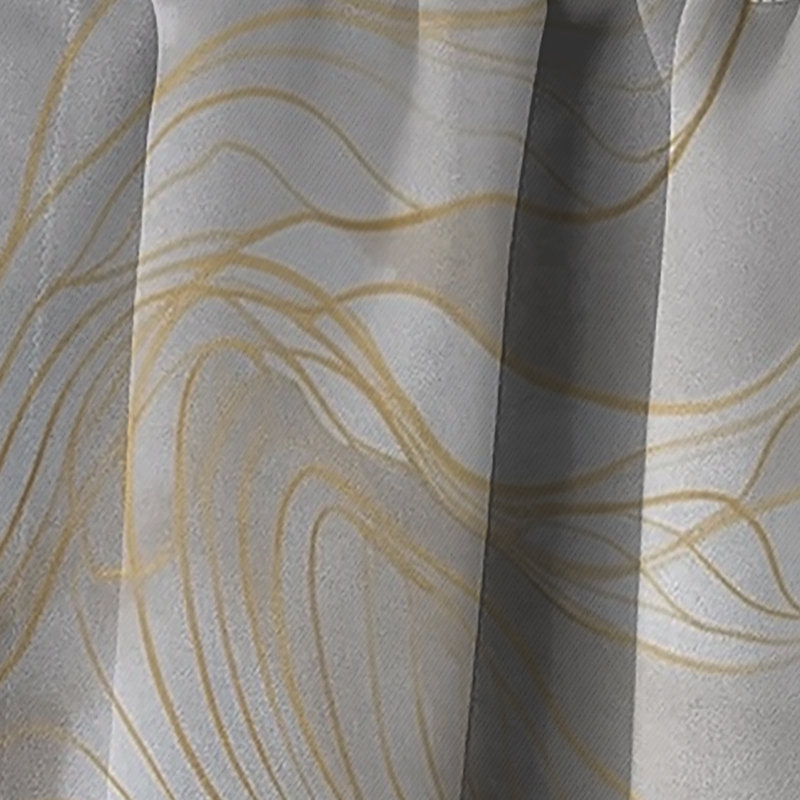 Or et gris abstrait Line Artistry V - rideau occultant abstrait au trait - 1 panneau, L 52 po x L 84 po