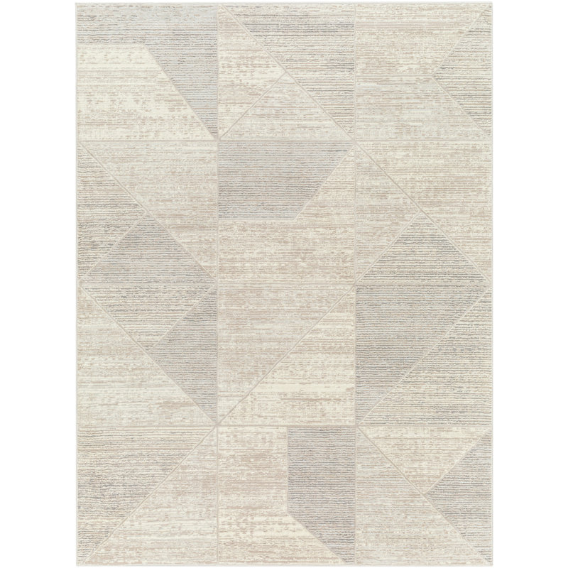 Darrisha Slate Grey Taupe Machine Washable Area Rug, Rectangle 8'11" x 12'