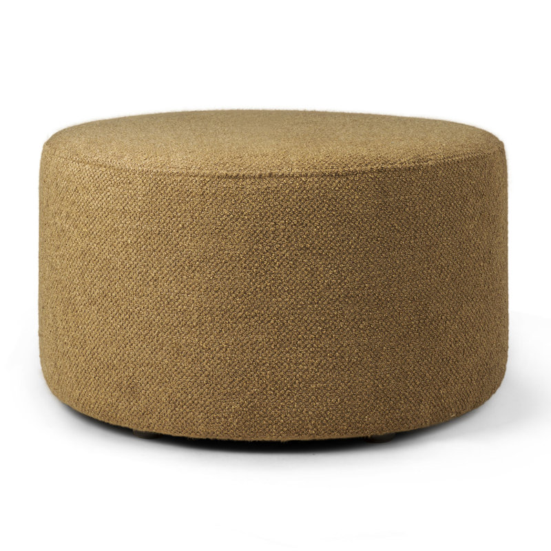 Barrow Round Pouf, Ginger Polyester Blend