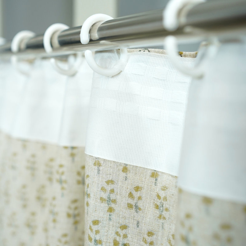  Imprimé de bloc de rideau classique en lin coloré pour un look chaleureux et artisanal - Lil Paisley, L 54 po x L 108 po