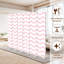 Cloison pliante à 6 panneaux avec paravent minimaliste en toile rose et blanche