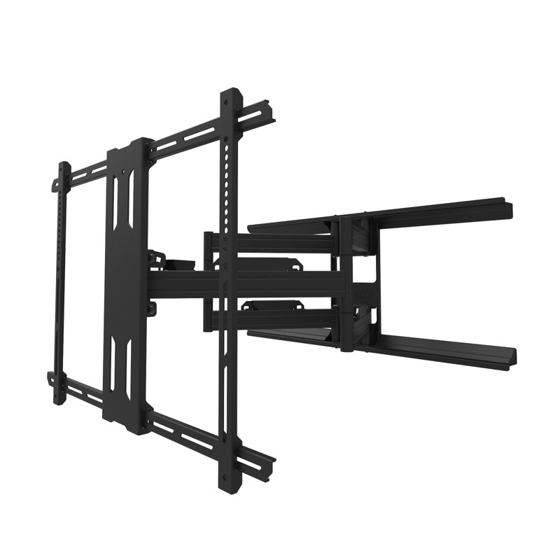Support mural inclinable noir Kanto pour écrans de plus de 50 po avec tablettes, peut supporter jusqu'à 125 lb