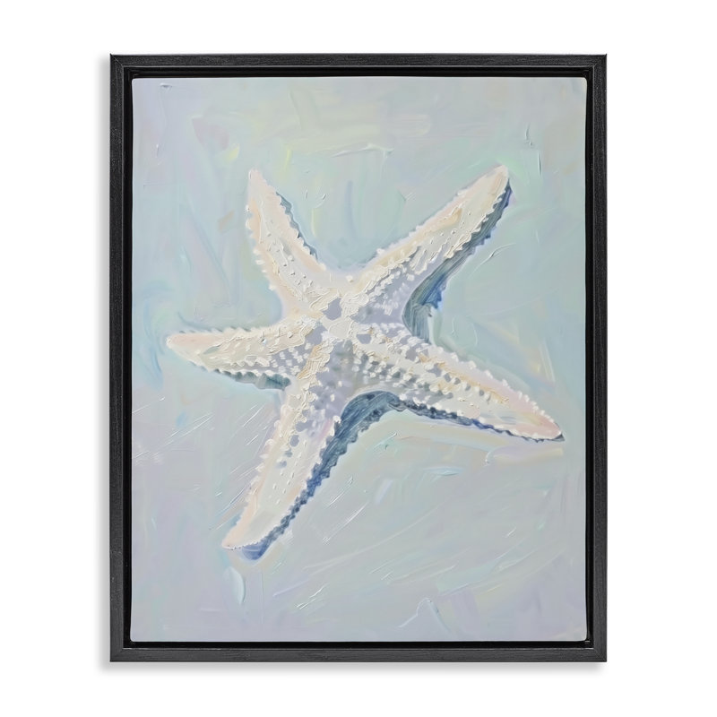 Étoile de mer côtière sur toile encadrée flottante bleue par Arlington Prints, Cadre flottant noir de jais