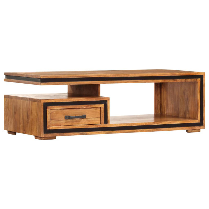 vidaXL Coffee Table Honey touch Solid Acacia wood 39.4x17.7x13.0 in