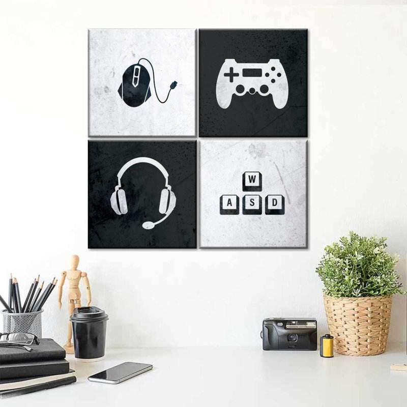 Gamer Essentials 4 pièces, H 18 po x l 18 po x P 1 po