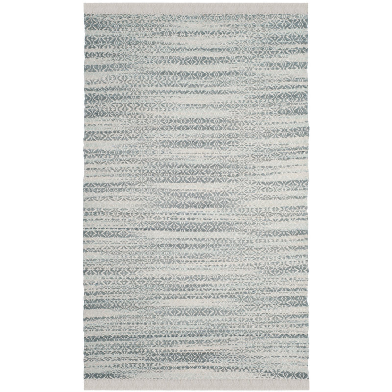 Waimes Flat Weave Cotton Geometric Rug, Rectangle 4' x 6'