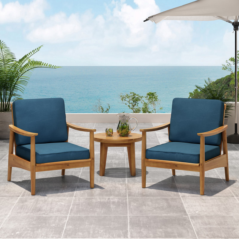 James Acacia Outdoor Lounge Chair, Dark Teal, Teak