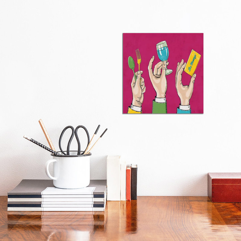 Eat Drink Be Merry - Wrapped Canvas Gallery-Wrapped Canvas Giclée, 66.04 cm H x 66.04 cm W x 3.175 cm D