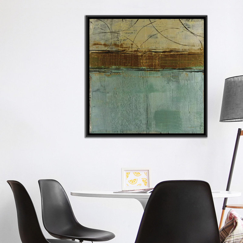 « cool blue canyon », impression sur toile, H 18 po x l 18 po x P 1,5 po, Toile avec cadre noir, Pas de tapis