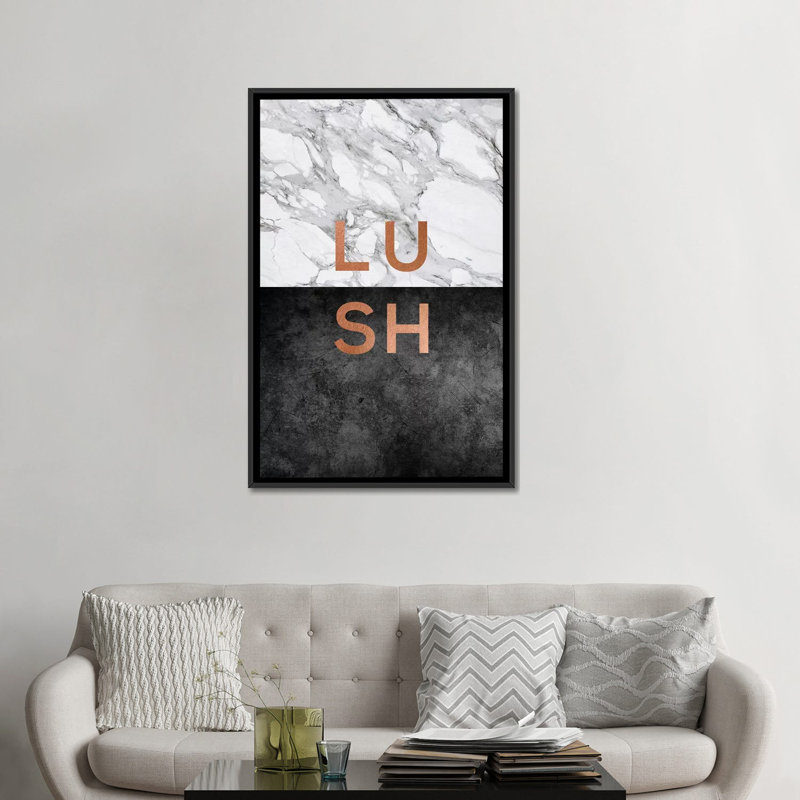«Lush», reproduction d'impression sur toile, H 26 po x l 18 po x P 1,5 po, Toile avec cadre noir, Pas de tapis