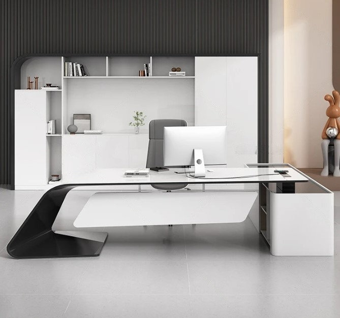 Chett L-Shaped Executive Desk, 75cm H x 220cm W x 180cm D