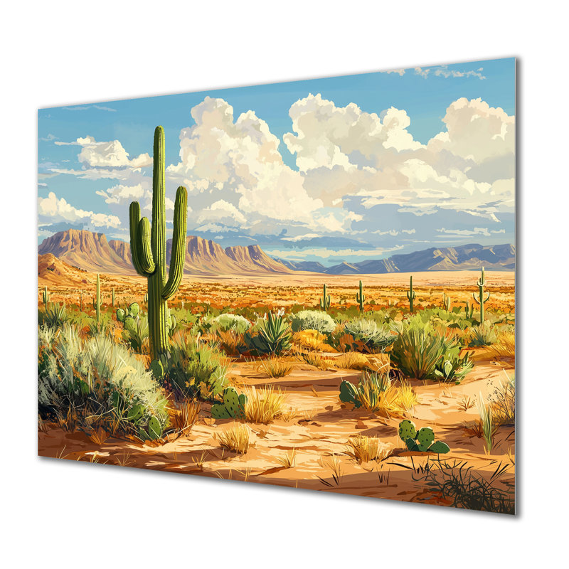 Cactus et sables du désert en Arizona I - Cactus, H 30 po x l 40 po