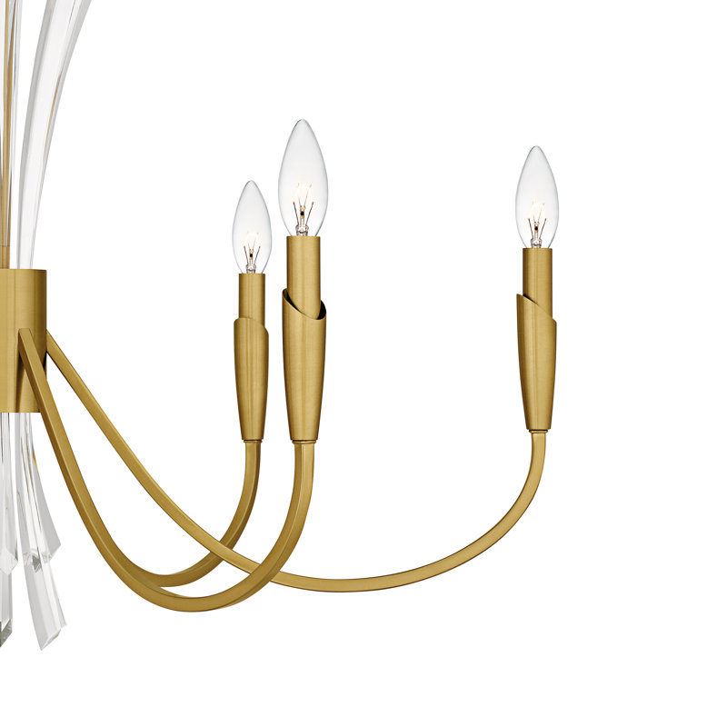 Cecily 6-Light Chandelier, 6 Lights, 24.25" H x 32" W x 32" D, Brushed Gold