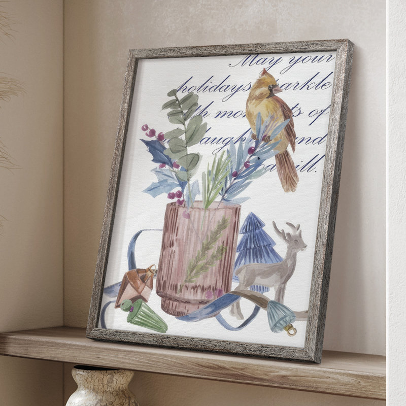 «Warm Wishes», reproduction encadrée de la collection B - Bois massif, H 11 po x l 9 po