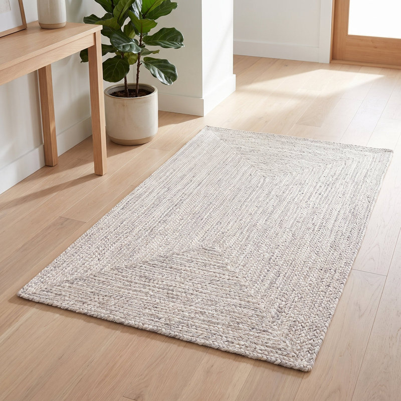Tapis tressé Angier pour intérieur/extérieur - Ivoire/Gris, Ivoire / gris, 3 pi x 5 pi