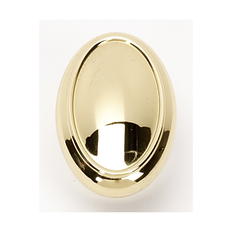 Classic Traditional Oval Knob, Polished Brass