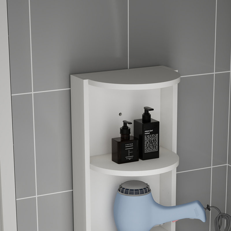 Tablettes murales de salle de bain requises au mur, Blanc