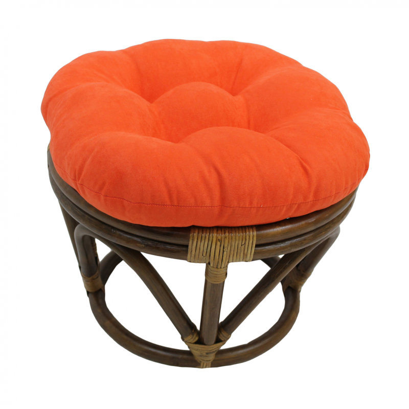 Repose-pieds rond standard touffeté de 18 po Wethington, Tangerine
