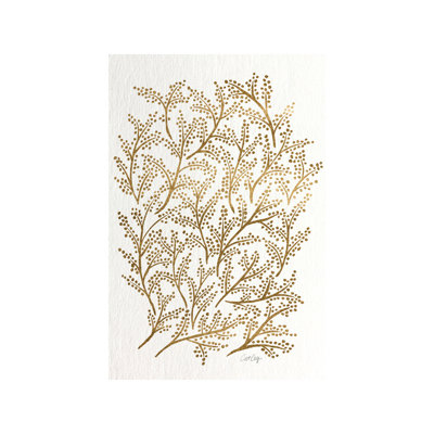 Gold Branches by Cat Coquillette - Wrapped Canvas Print