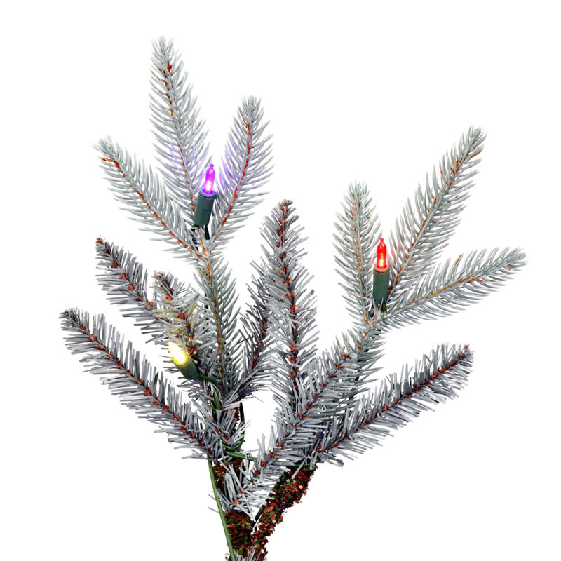 Sapin de Noël artificiel bleu Douglas, lumières DEL Dura-Lit multicolores, H 6,5 pi