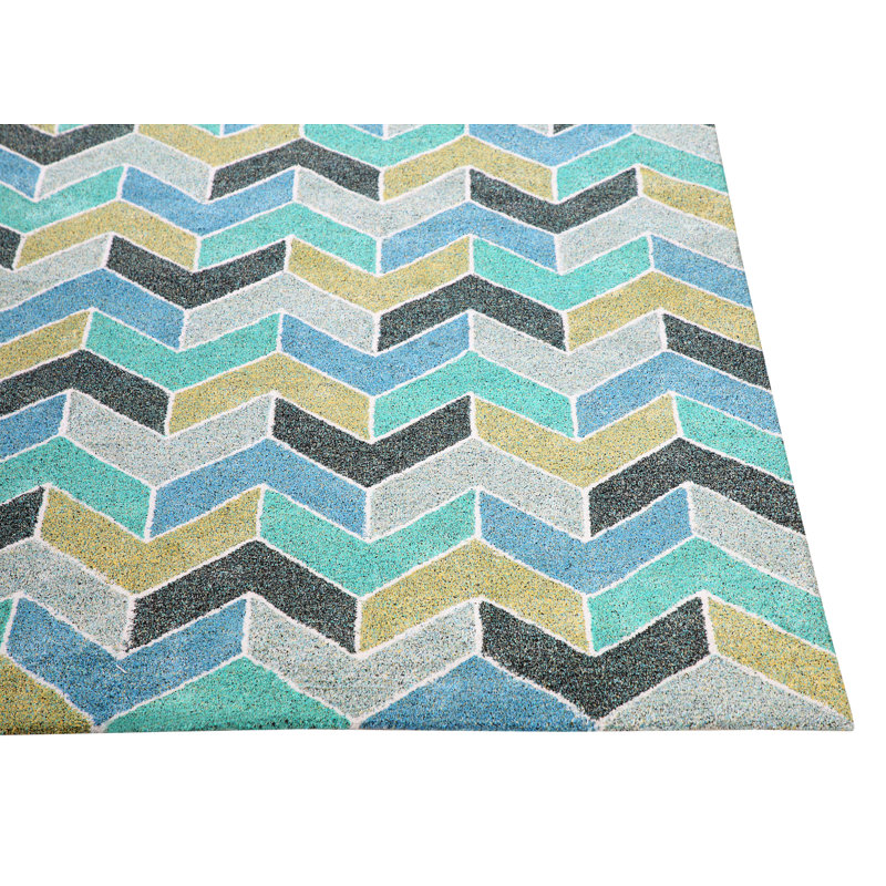 Tapis bleu/vert Hosler, Rectangle 6 pi x 9 pi