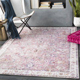 Milan Oriental Garnet/Mauve Area Rug