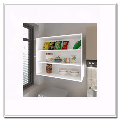 Armoire murale blanche avec rangement ouvert