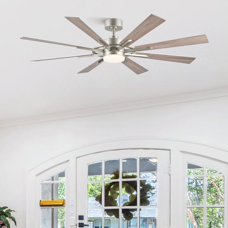 60'' 8-Blade Large Room LED Ceiling Fan with Light Kit and Remote Control